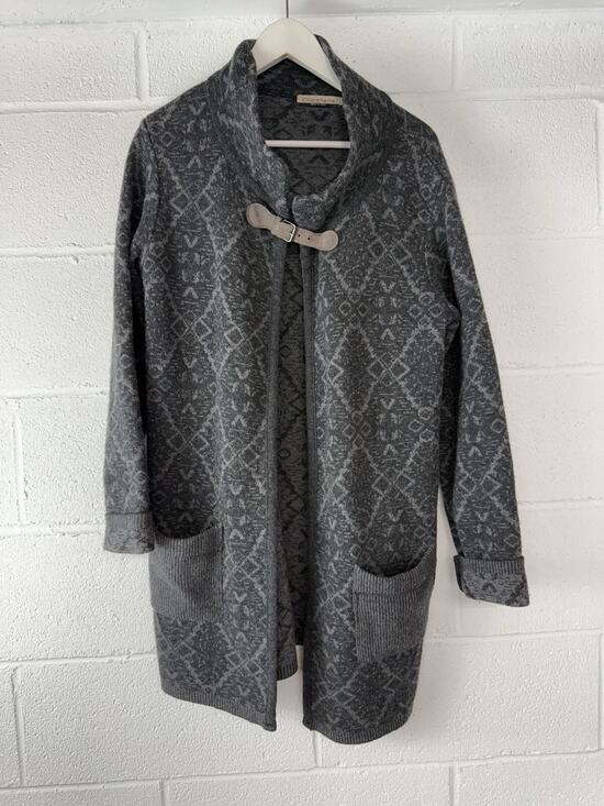 Chiaramente Sweaters - Chiaramente Sweater Women Cardigan Large Open Jacket Pullover Italy Wool A7